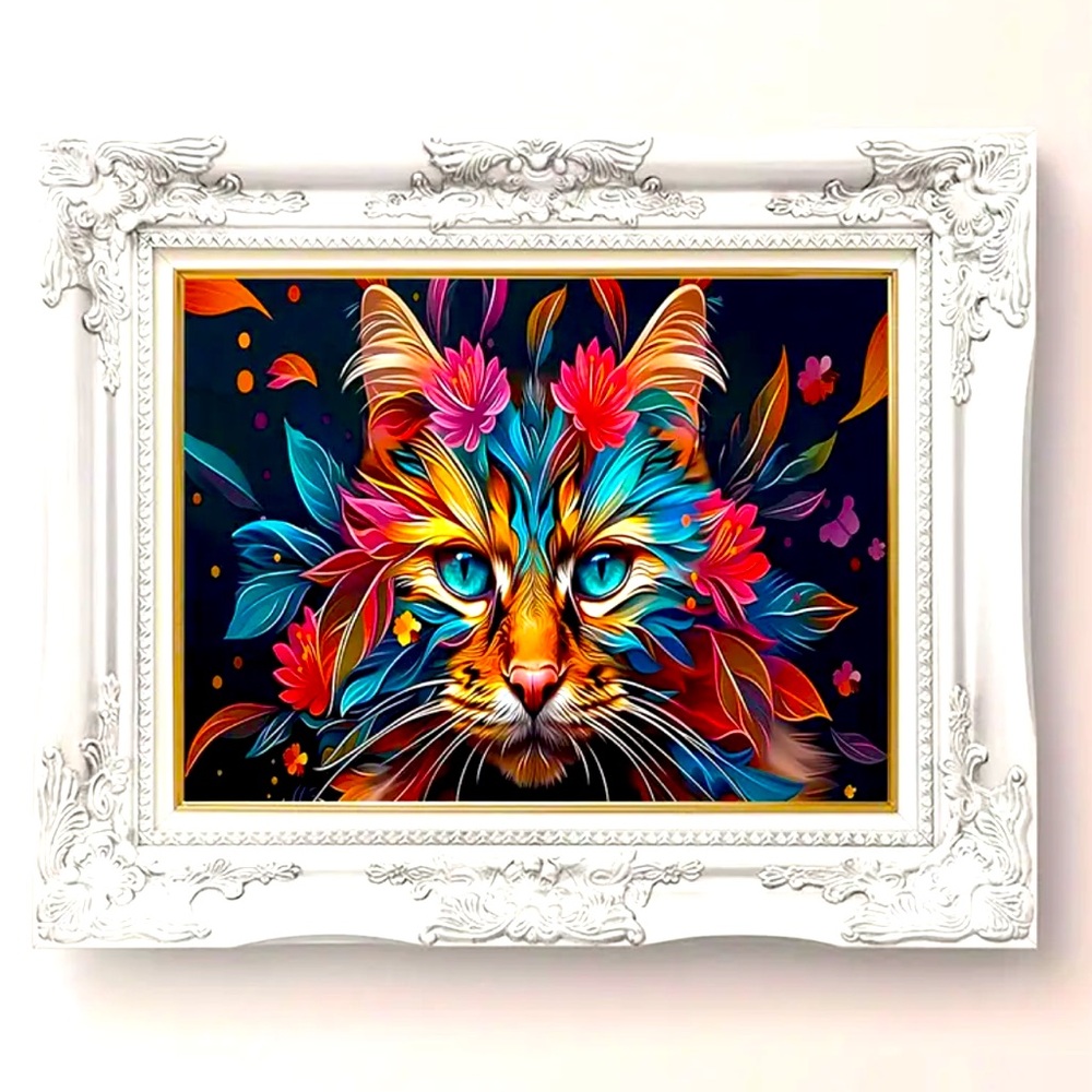 “Kaleidoscope Cat” Canvas Print Vibrant Wall Art